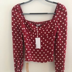 NWT Reformation Reign Top in Campari Size 4